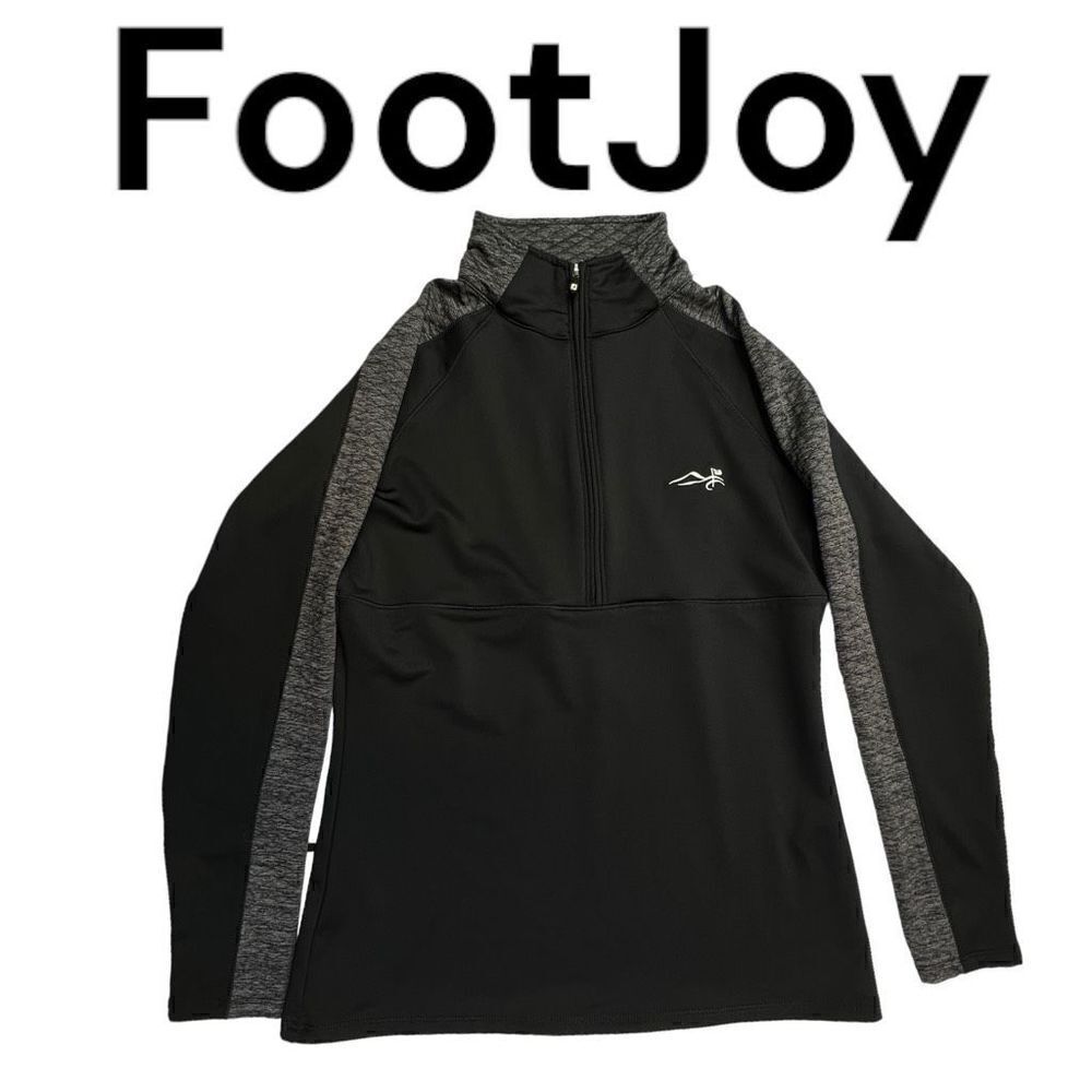 Foot Joy Jacket Women's Two-toned Athletic Sweater Gray & Black Half Zip Small